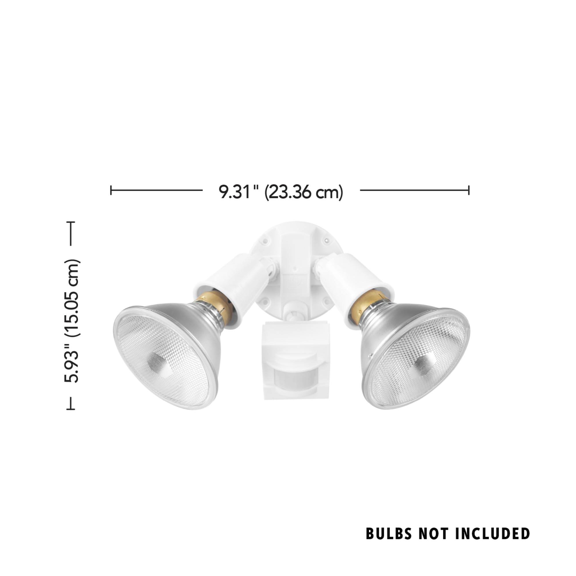 Globe Electric 110-Degree 240W Twin Head Motion Sensor Security Flood Light, White Outdoor Spotlight for Home